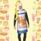 Cheezy Cheese Spray Can Costume Funny Food Head-In Tunic Halloween Party Outfit